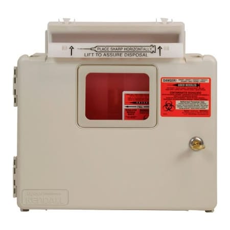 Covidien SharpStar Wall Mount In-Room Sharps Cabinet with 5-Quart Sharps Container, Beige CVDSWMU100609